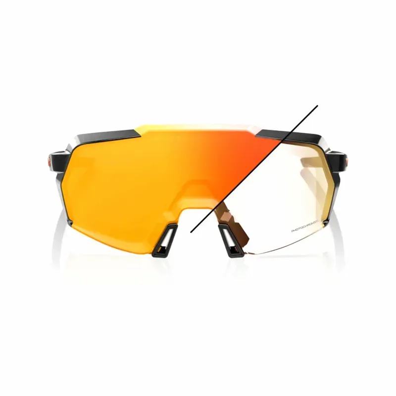100% Korbin Orange Flash Mirror Photochromic Lens Glasses in Gloss Metallic Black-1