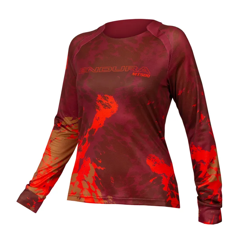 Endura MT500 Animo Womens Long Sleeve Enduro/DH Jersey in Red