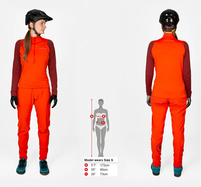 Womens Endura Singletrack Fleece In Paprika-3