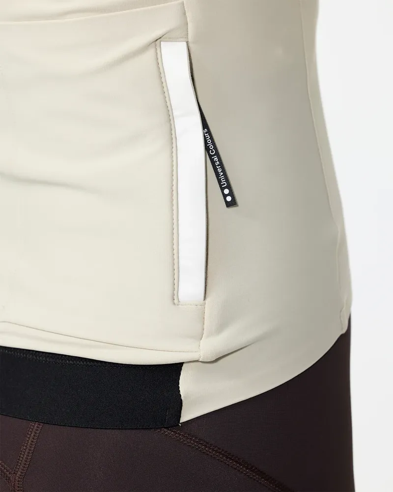 Universal Colours Mono Long Sleeved Jersey Stone White Womens-4