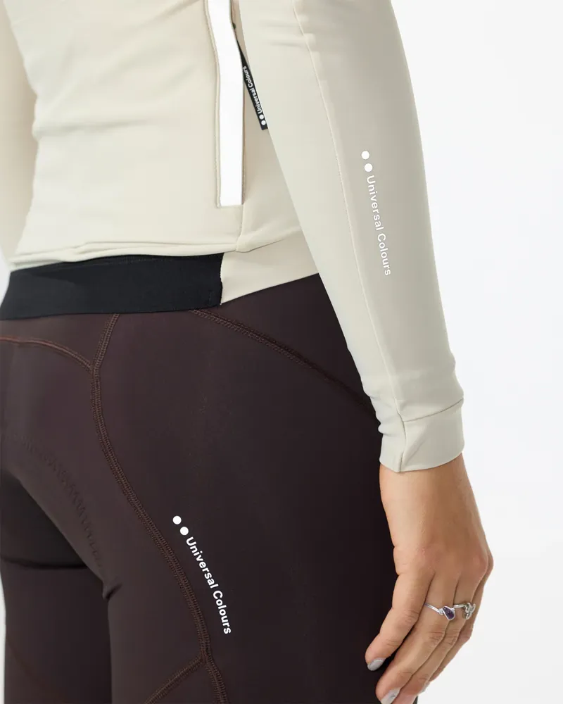 Universal Colours Mono Long Sleeved Jersey Stone White Womens-5